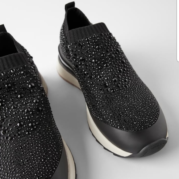 zara beaded sneakers